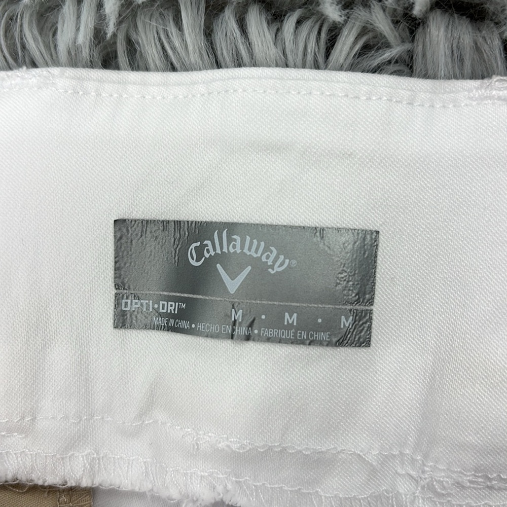 Callaway White Flat Front Shorts Crisp Viscose Blend Elastic Waist Golf Womens M - Picture 10 of 16
